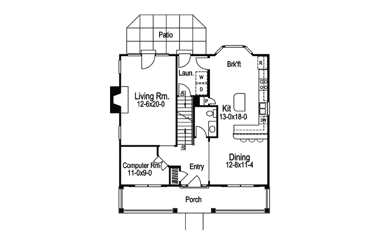 Southern House Plan First Floor - Clarksburg Country Home 007D-0122 - Search House Plans and More