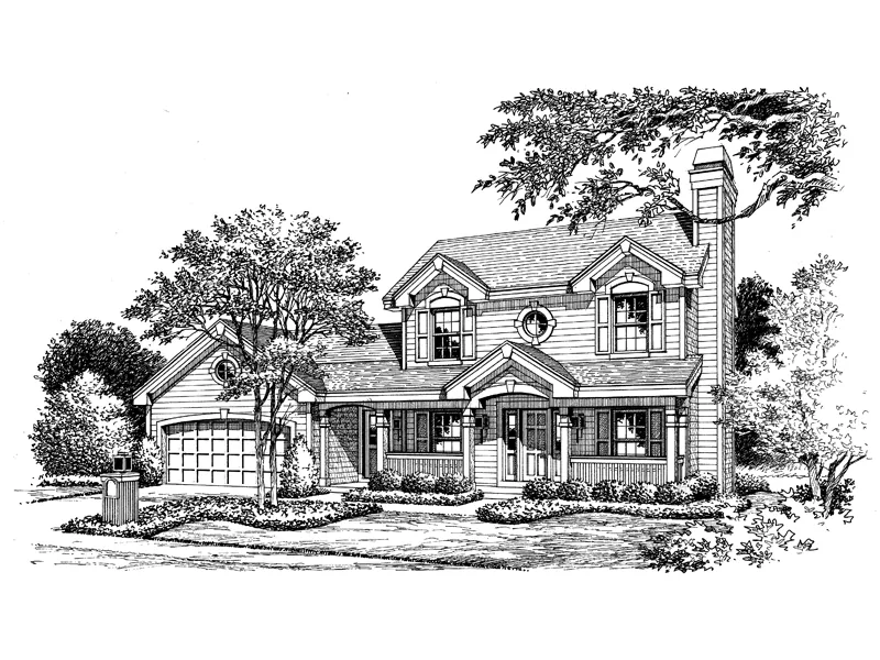 Country House Plan Front Image of House - Oakbrook Affordable Home 007D-0123 - Shop House Plans and More