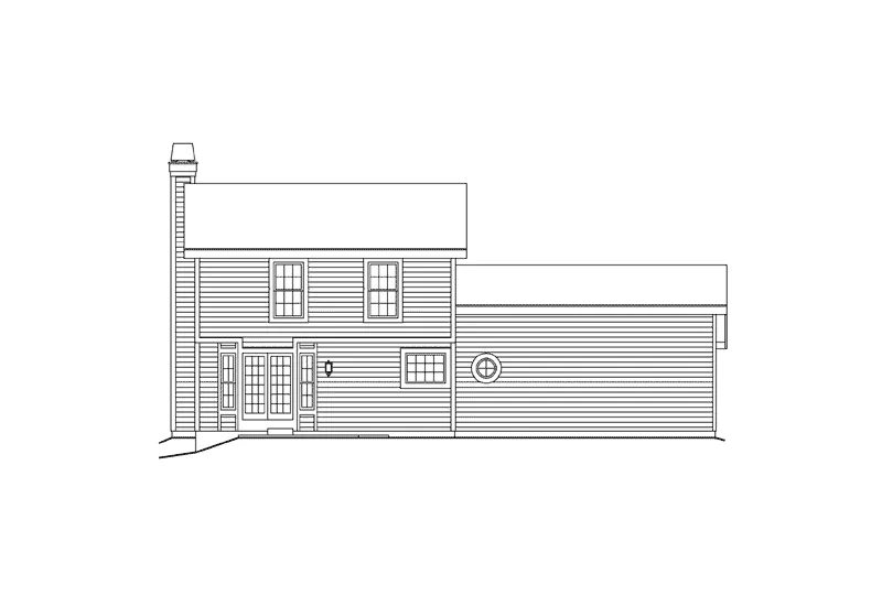 Traditional House Plan Rear Elevation - Oakbrook Affordable Home 007D-0123 - Shop House Plans and More