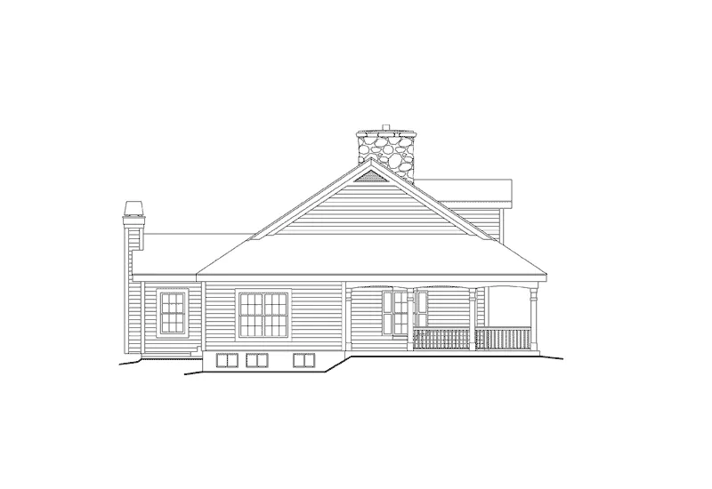 Victorian House Plan Left Elevation - Shadyview Country Ranch Home 007D-0124 - Shop House Plans and More