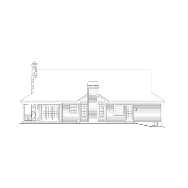 Ranch House Plan Rear Elevation - Shadyview Country Ranch Home 007D-0124 - Shop House Plans and More