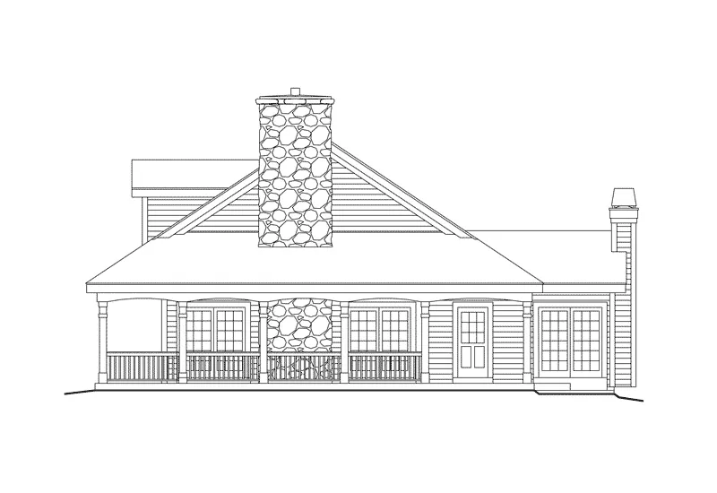 Cape Cod & New England House Plan Right Elevation - Shadyview Country Ranch Home 007D-0124 - Shop House Plans and More