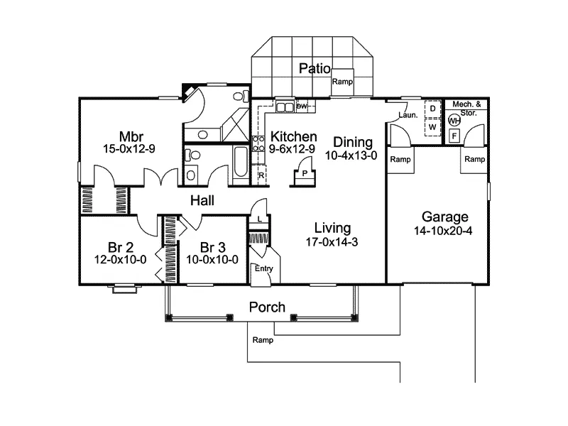 Country House Plan First Floor - Briarview Arts And Crafts Home 007D-0126 - Search House Plans and More