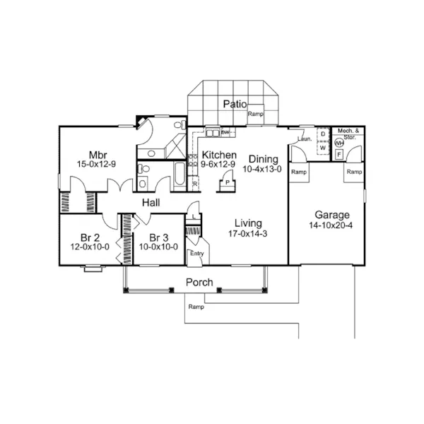 Cape Cod & New England House Plan First Floor - Briarview Arts And Crafts Home 007D-0126 - Search House Plans and More