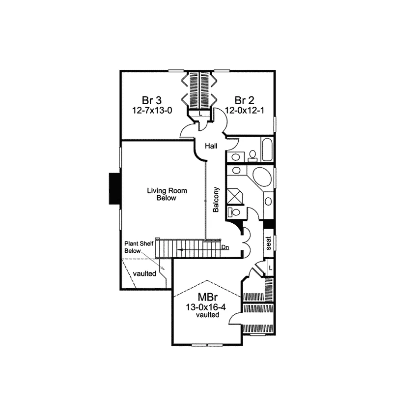 Traditional House Plan Second Floor - Northhampton Narrow Lot Home 007D-0127 - Shop House Plans and More