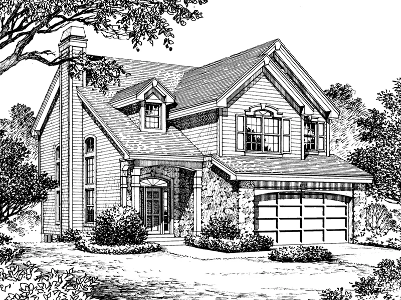 Traditional House Plan Front Image of House - Northhampton Narrow Lot Home 007D-0127 - Shop House Plans and More