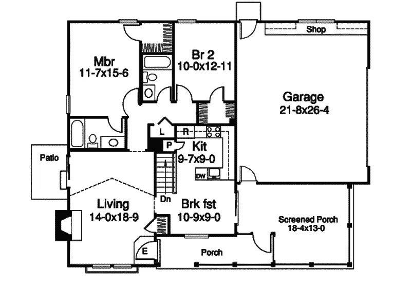 Vacation House Plan First Floor - Summerledge Cottage Home 007D-0128 - Shop House Plans and More