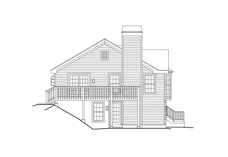Traditional House Plan Left Elevation - Hillstone Neoclassical Home 007D-0129 - Search House Plans and More