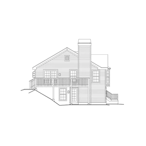 Country House Plan Left Elevation - Hillstone Neoclassical Home 007D-0129 - Search House Plans and More