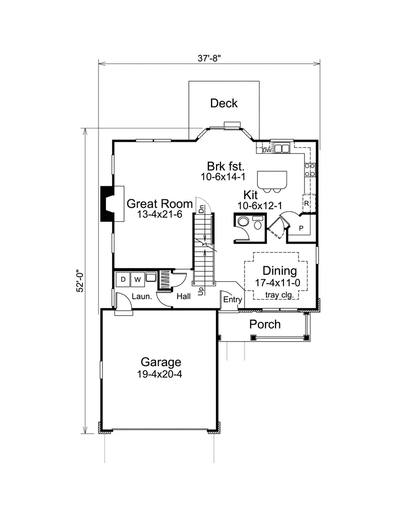 Country House Plan First Floor - St. Charles Narrow Lot Home 007D-0130 - Shop House Plans and More