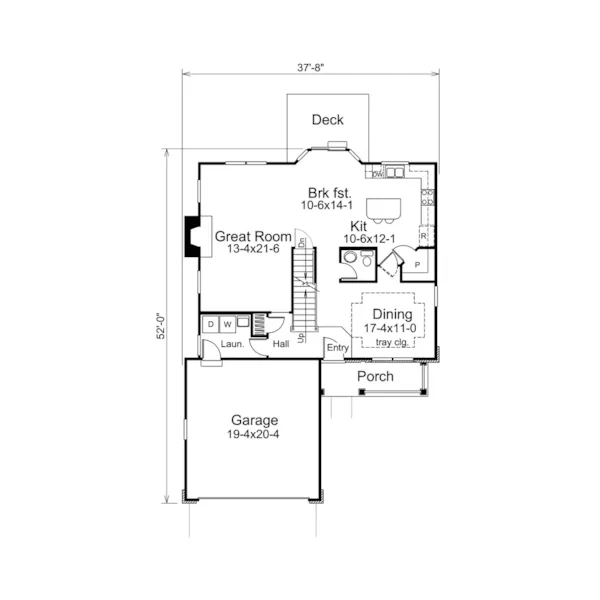 Greek Revival House Plan First Floor - St. Charles Narrow Lot Home 007D-0130 - Shop House Plans and More