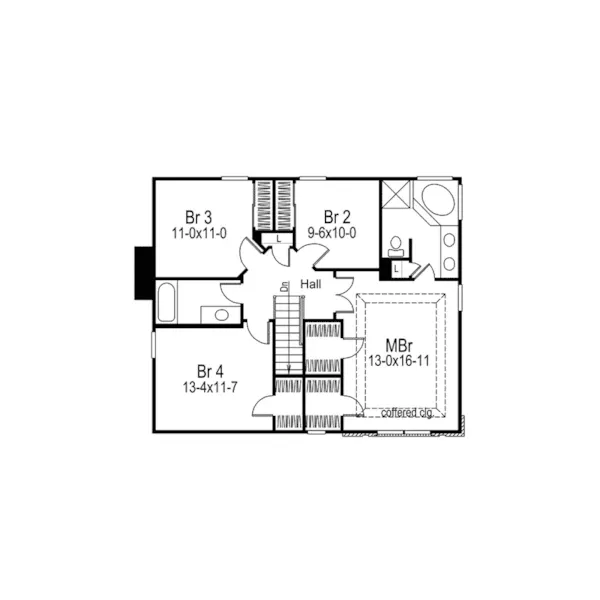 Greek Revival House Plan Second Floor - St. Charles Narrow Lot Home 007D-0130 - Shop House Plans and More