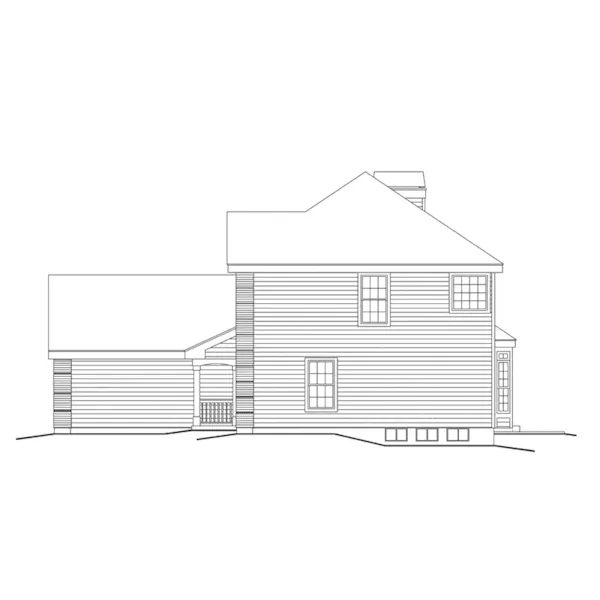 Greek Revival House Plan Right Elevation - St. Charles Narrow Lot Home 007D-0130 - Shop House Plans and More