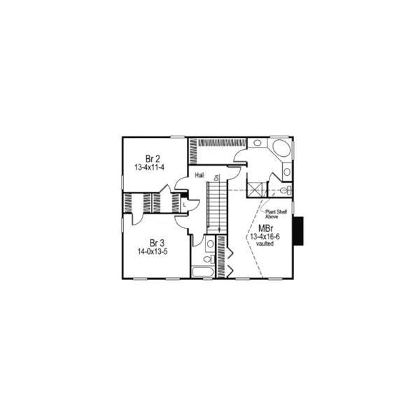 Colonial House Plan Second Floor - Hickory Ridge Country Home 007D-0131 - Search House Plans and More