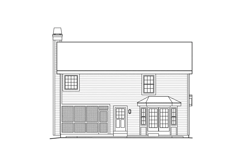 Colonial House Plan Rear Elevation - Hickory Ridge Country Home 007D-0131 - Search House Plans and More