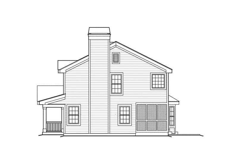 Colonial House Plan Right Elevation - Hickory Ridge Country Home 007D-0131 - Search House Plans and More