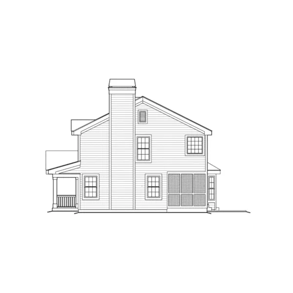 Colonial House Plan Right Elevation - Hickory Ridge Country Home 007D-0131 - Search House Plans and More