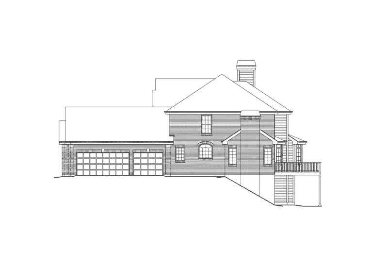 Country House Plan Right Elevation - Monaco Bay Traditional Home 007D-0132 - Shop House Plans and More