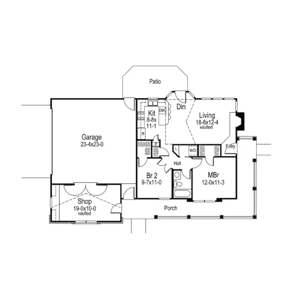 Country House Plan First Floor - Summersmill Cottage Home 007D-0135 - Shop House Plans and More