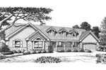 Cape Cod & New England House Plan Front Image of House - Foxridge Country Ranch House Plans | Country Ranch Home Plans