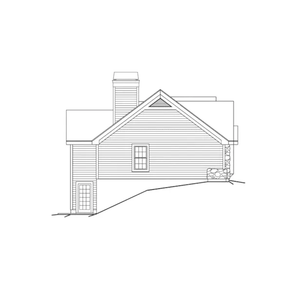 Traditional House Plan Left Elevation - Foxridge Country Ranch House Plans | Country Ranch Home Plans