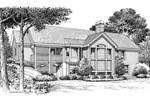 Country House Plan Rear Image of House - Foxridge Country Ranch House Plans | Country Ranch Home Plans