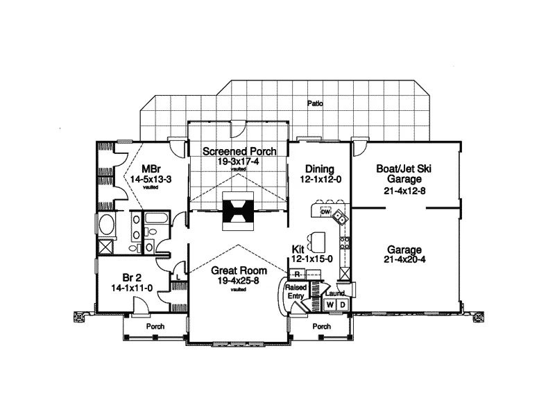 Ranch House Plan First Floor - Stonegate Manor Country Home 007D-0137 - Shop House Plans and More