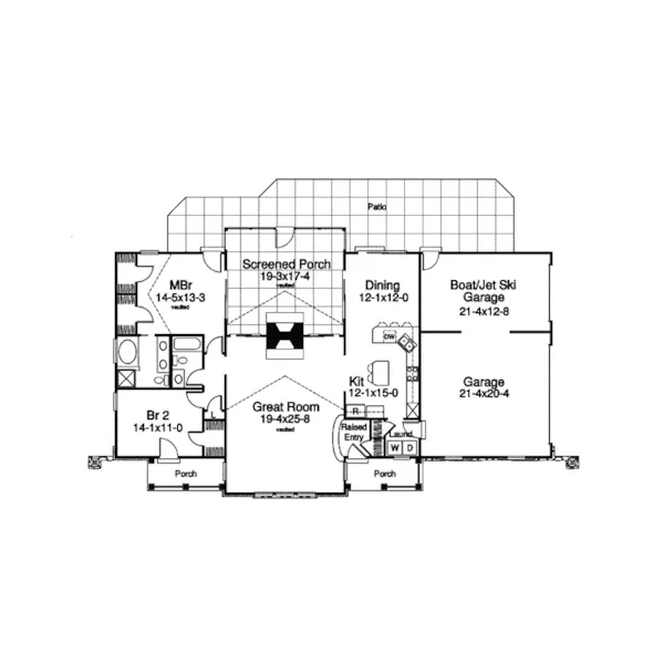 Cape Cod & New England House Plan First Floor - Stonegate Manor Country Home 007D-0137 - Shop House Plans and More