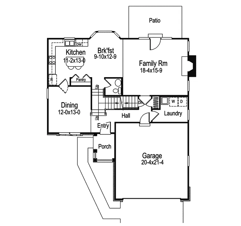 Country House Plan First Floor - Clemens Landing Two-Story Home 007D-0138 - Search House Plans and More