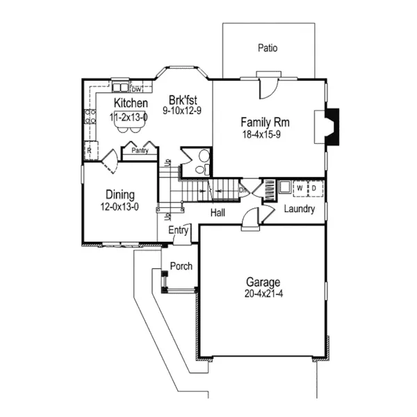 Traditional House Plan First Floor - Clemens Landing Two-Story Home 007D-0138 - Search House Plans and More