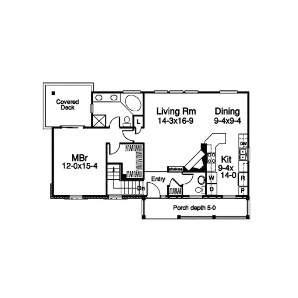 Vacation House Plan First Floor - Argyle Ranch Home 007D-0139 - Search House Plans and More