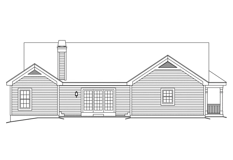 Ranch House Plan Rear Elevation - Summerpark Country Home 007D-0140 - Shop House Plans and More