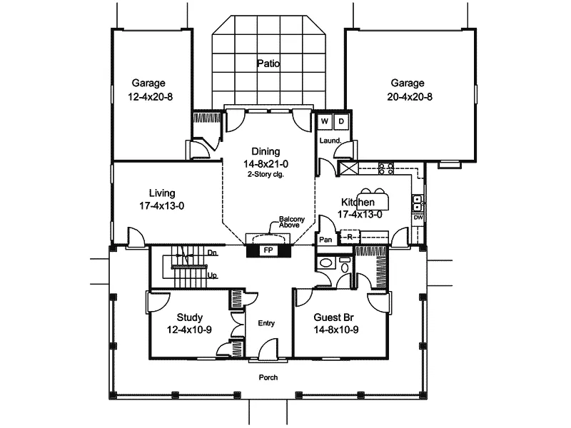 Georgian House Plan First Floor - Chelten Hills Country Home 007D-0141 - Search House Plans and More