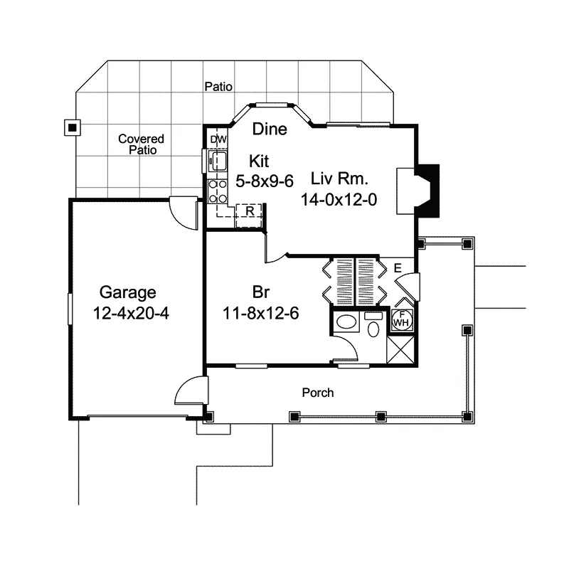 Country House Plan First Floor - Riverview Vacation Home 007D-0142 - Shop House Plans and More