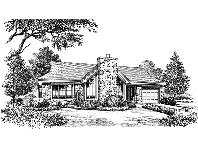 Contemporary House Plan Front Image of House - Lakehaven Ranch Home 007D-0143 - Shop House Plans and More
