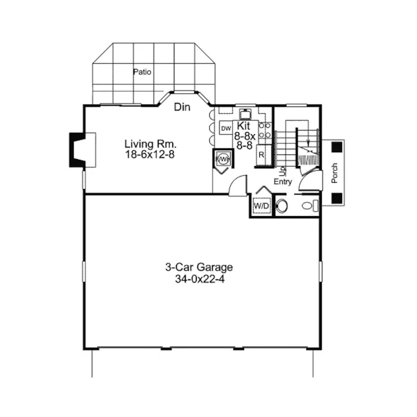 Vacation House Plan First Floor - Park House Small Home 007D-0145 - Shop House Plans and More