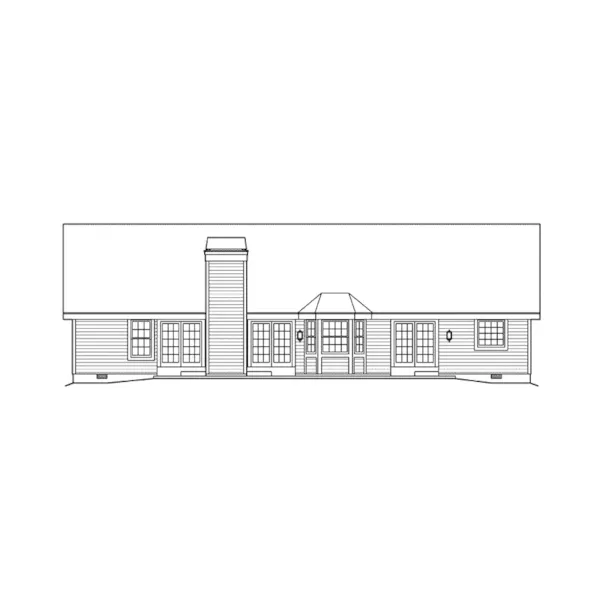 Southern House Plan Rear Elevation - Oakbury Ranch Home 007D-0146 - Shop House Plans and More