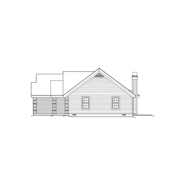 Southern House Plan Right Elevation - Oakbury Ranch Home 007D-0146 - Shop House Plans and More