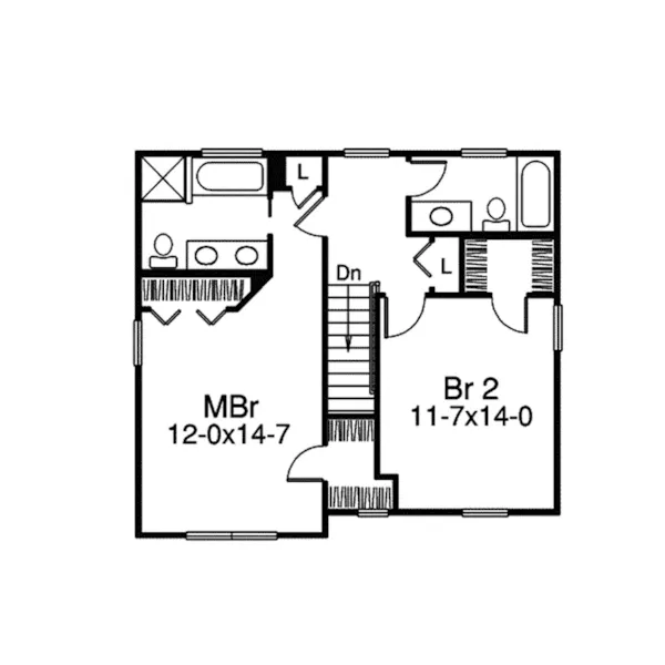 Traditional House Plan Second Floor - Birkhill Country Home 007D-0148 - Search House Plans and More