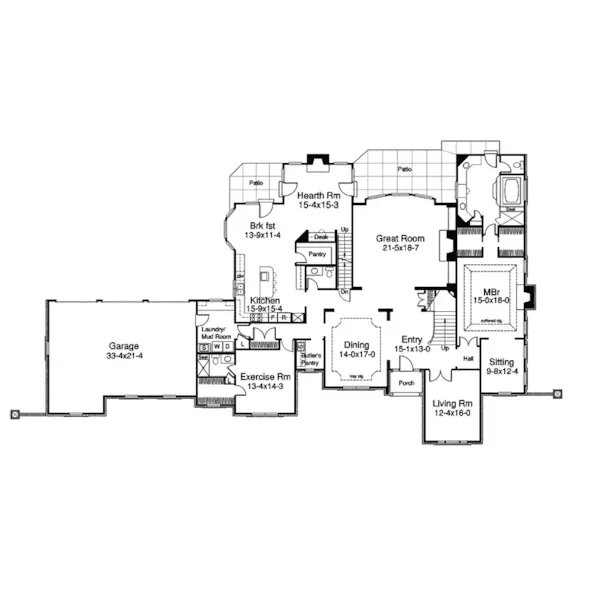 European House Plan First Floor - Mathes Place European Home 007D-0149 - Shop House Plans and More