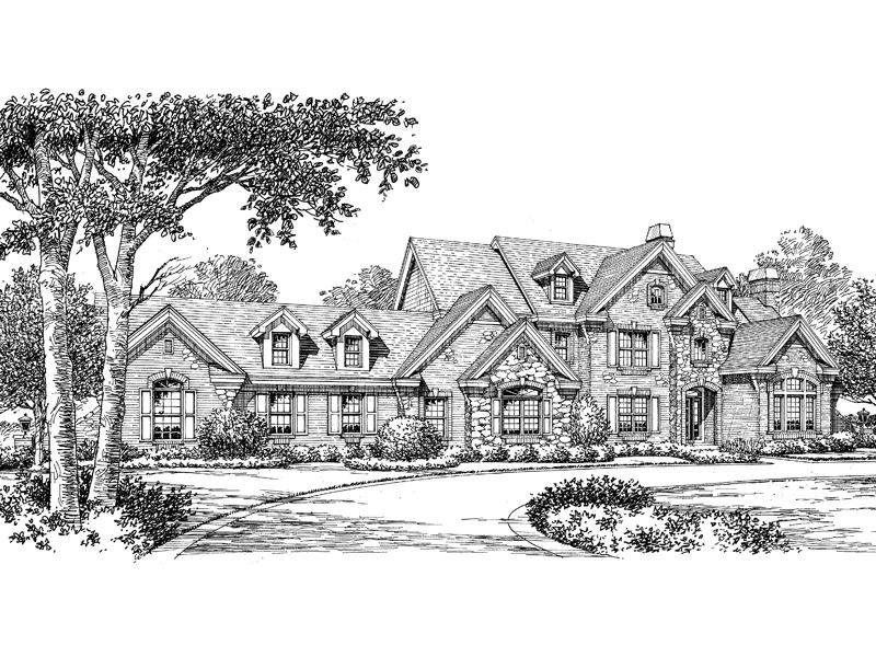 Traditional House Plan Front Image of House - Mathes Place European Home 007D-0149 - Shop House Plans and More