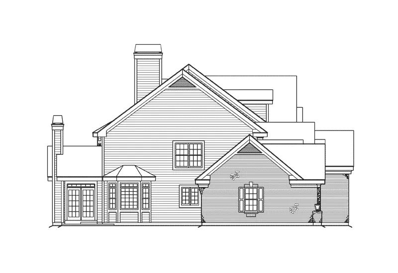 Traditional House Plan Left Elevation - Mathes Place European Home 007D-0149 - Shop House Plans and More