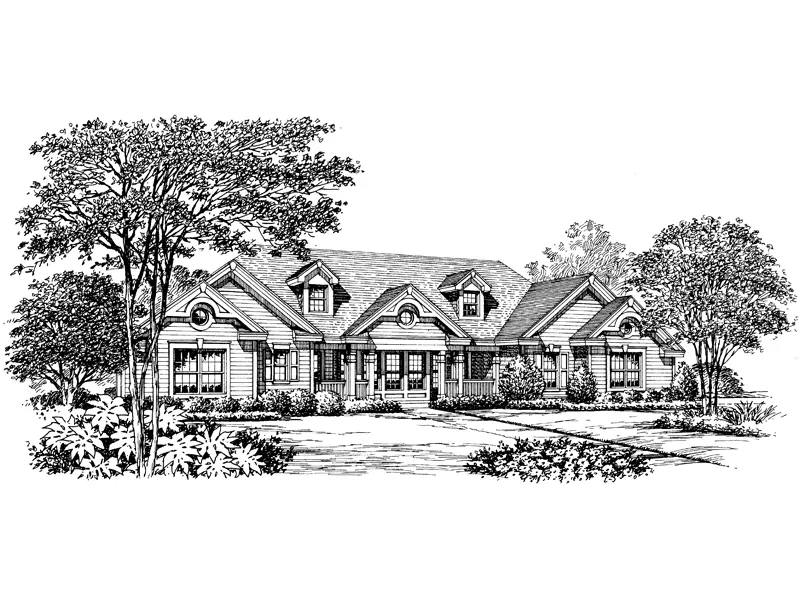 Ranch House Plan Front Image of House - Woodfield Park Traditional Home 007D-0150 - Shop House Plans and More
