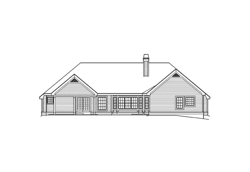 Ranch House Plan Rear Elevation - Woodfield Park Traditional Home 007D-0150 - Shop House Plans and More