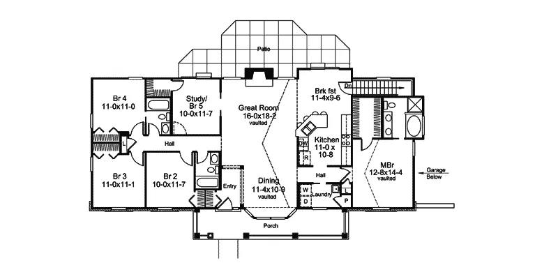 Country House Plan First Floor - Brayden Manor Country Home 007D-0151 - Search House Plans and More