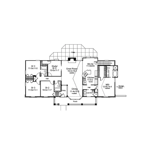 Country House Plan First Floor - Brayden Manor Country Home 007D-0151 - Search House Plans and More