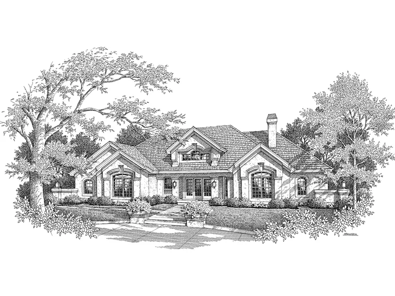 Florida House Plan Front Image of House - La Jolla Manor Floridian Home 007D-0155 - Shop House Plans and More