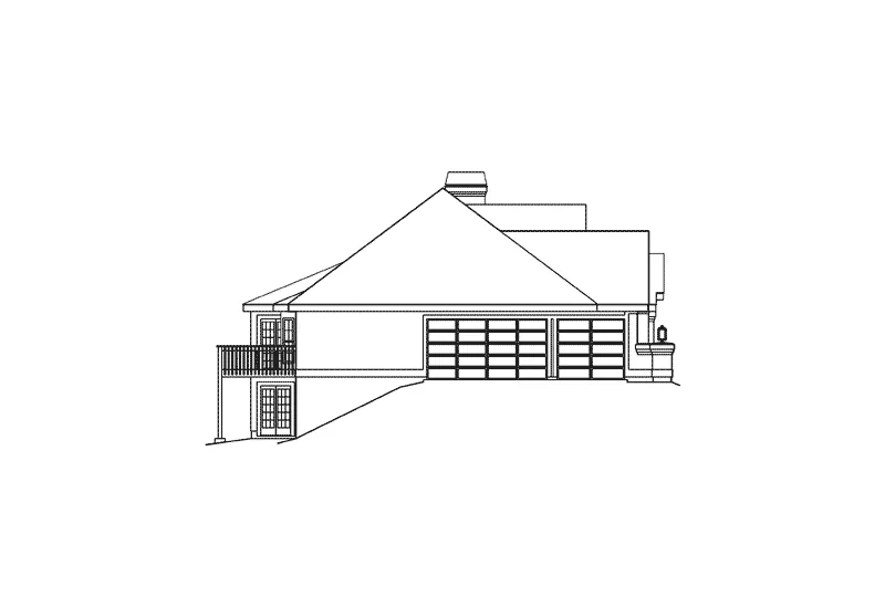 Ranch House Plan Left Elevation - La Jolla Manor Floridian Home 007D-0155 - Shop House Plans and More