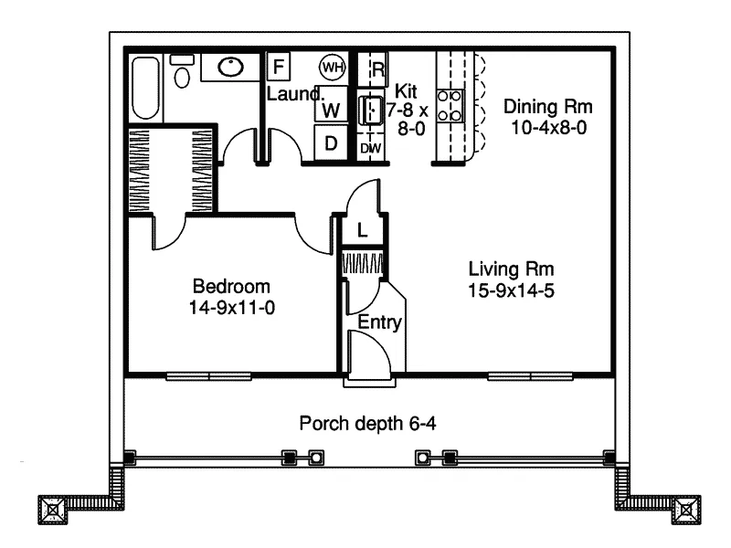 Berm House Plan First Floor - Woodhaven Vacation Home 007D-0156 - Shop House Plans and More