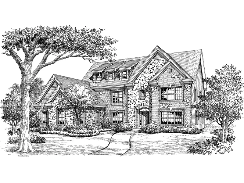 Country French House Plan Front Image of House - Graystone Place Luxury Home 007D-0158 - Search House Plans and More